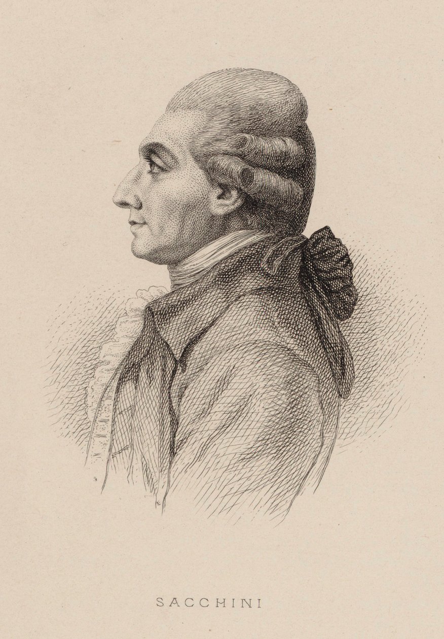 Portrett av komponisten Antonio Sacchini 1730-1786, 1870. av Charles Alphonse Deblois