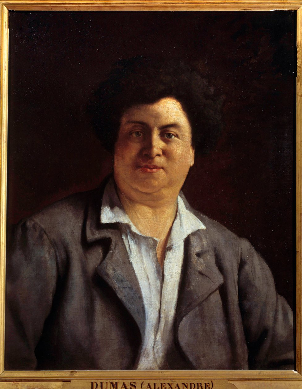 Portrett av forfatteren Alexandre Dumas pere av Charles Alphonse Paul Bellay