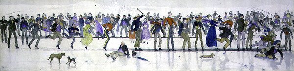 Vinterleker (penn og blekk, akvarell) av Charles Altamont Doyle