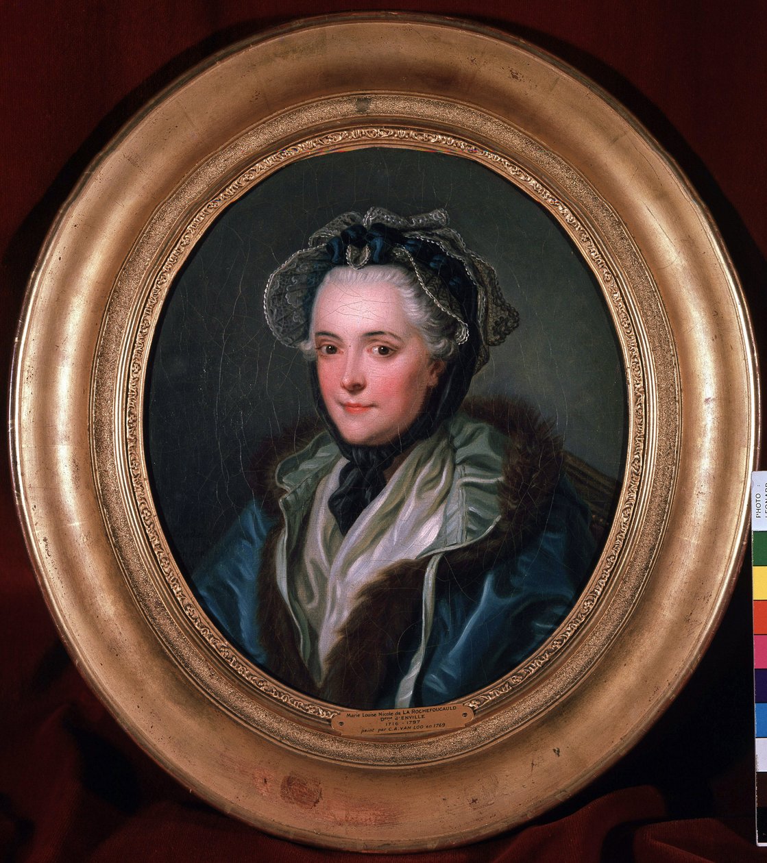 Portrett av Marie-Louise-Nicole (Marie Louise Nicole), hertuginne av Enville (Anville) (1716-1797). Maleri av Charles Amedee Philippe van Loo (1719-1795) av Charles Amedee Philippe van Loo