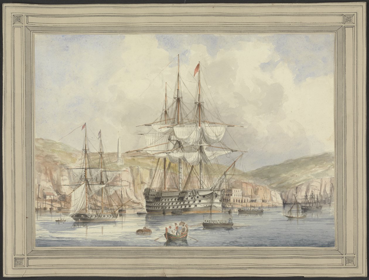 Utsikt på Malta, ca. 1849 av Charles Andrew Dyce