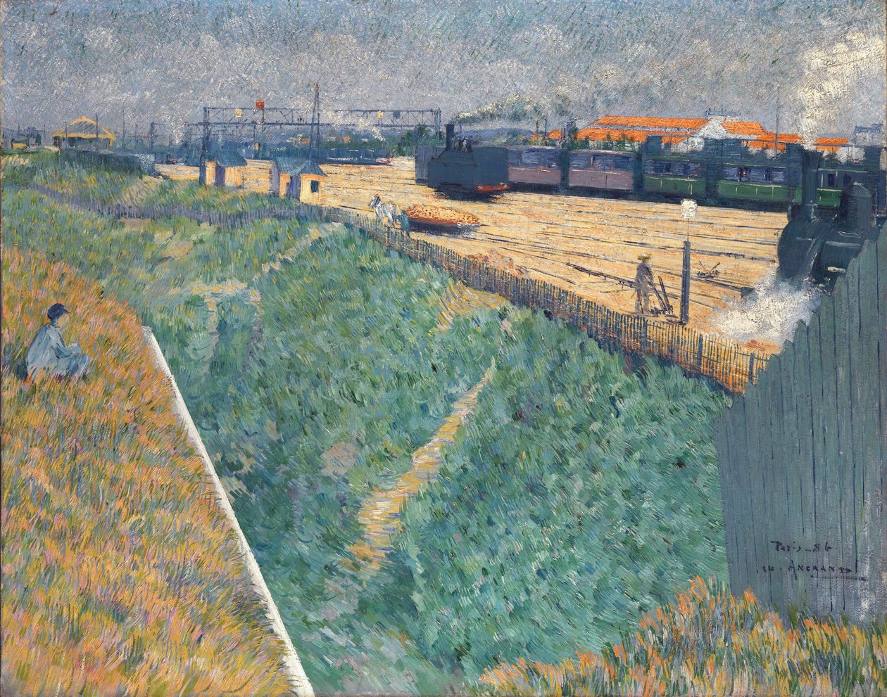 Angrand, Charles (1854-1926) The Western Railway ved utgangen fra Paris Olje på lerret 1886 National Gallery, London 73x92 av Charles Angrand