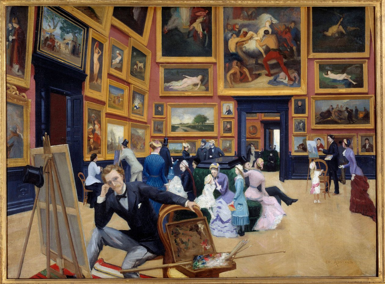 Innvendig visning av musee des Beaux Arts de Rouen Maleri av Charles Angrand (1854-1926) 1880 Søn. 1,1x1,5 m Rouen musee des Beaux - Innvendig visning av Musee des Beaux Arts i Rouen. Maleri av Charles Angrand (1854-1926) av Charles Angrand