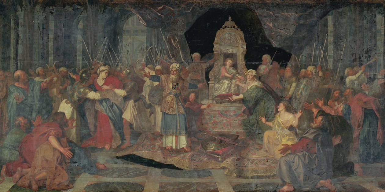 Athalia jaget fra tempelet, 1710 av Charles Antoine Coypel