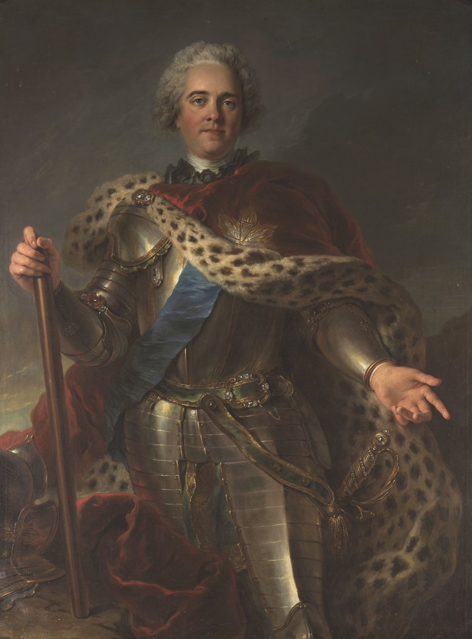 Portrett av Maurice de Saxe 1696-1750, marskalk av Frankrike, ca 1735-1739. av Charles Antoine Coypel