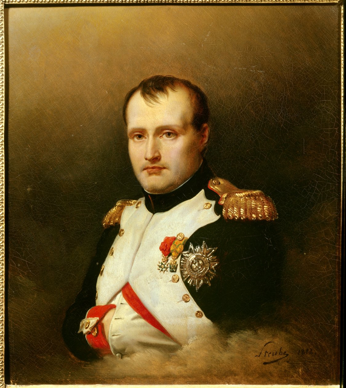 Portrett av Napoleon I (1769-1821) Dekorerende jernkrone og æreslegion-maleri av Charles Auguste Steuben (1788-1856) 1812 Paris, Musee de la Legion d