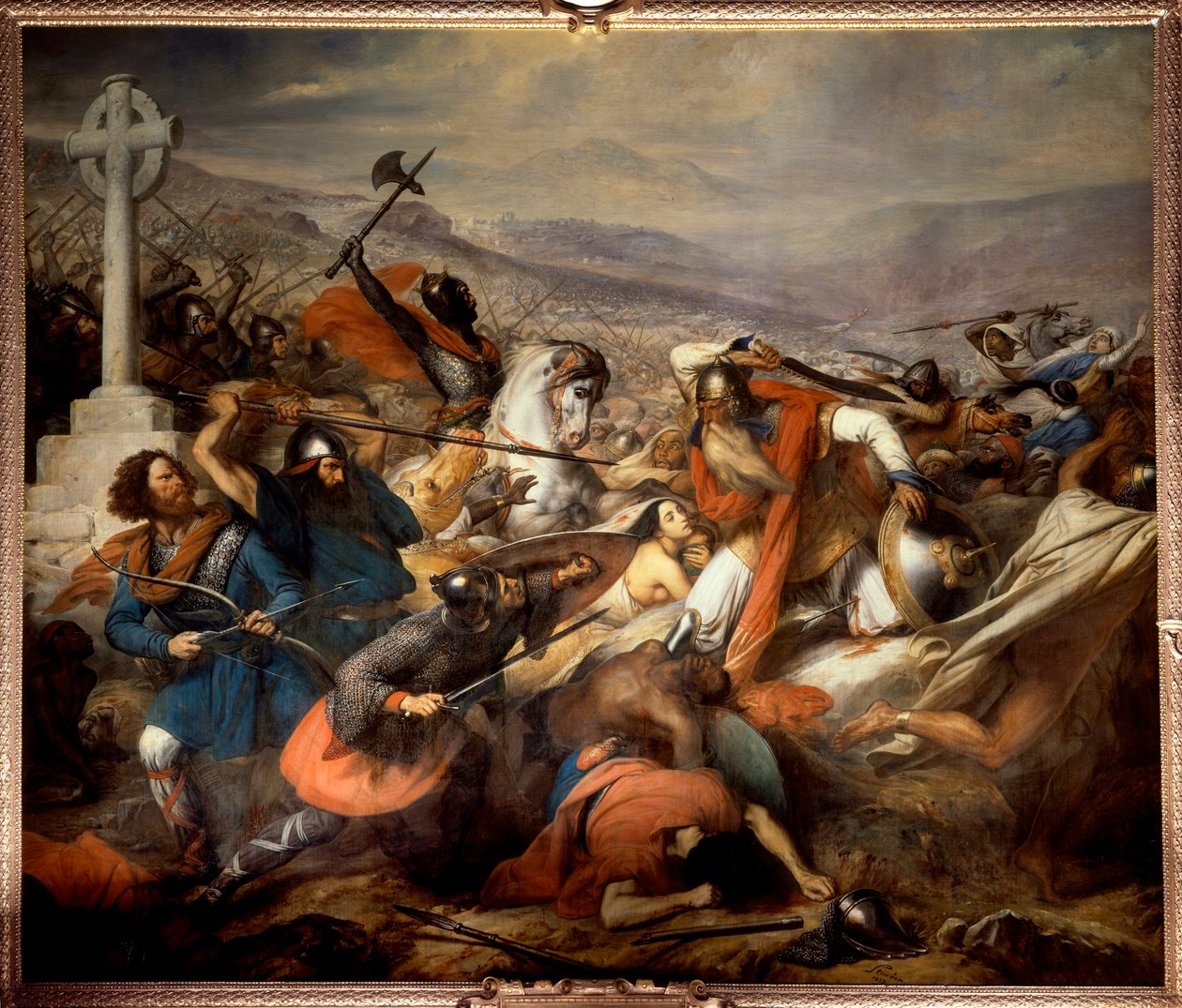 Slaget ved Poitiers, 25. oktober 732 av Charles Auguste Steuben
