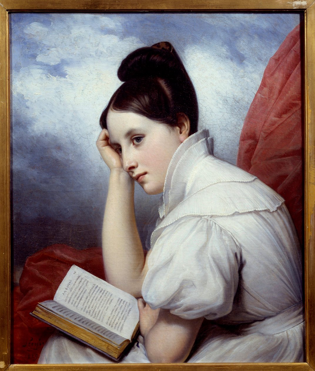 Leselyset Maleri av Charles Auguste Steuben (1788-1856) 1829 Nantes, Musee des Beaux Arts av Charles Auguste Steuben