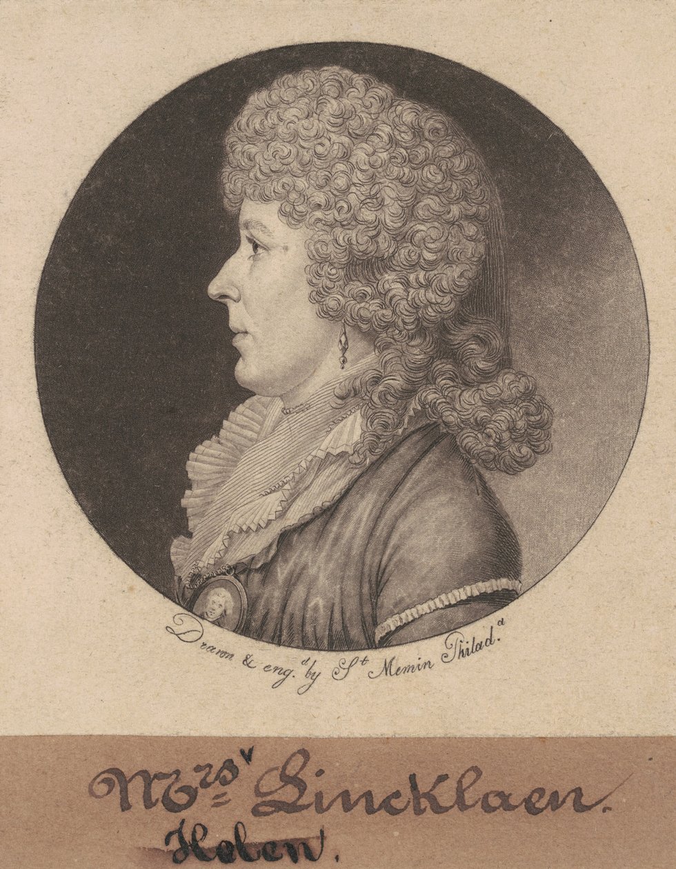 Helen Ledyard Lincklaen av Charles B.J. Févret de Saint Mémin