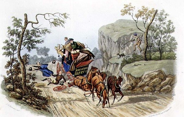 "Ulykker vil skje med de best utnevnte trenerne!", gravert av R.G. Reeve (fl.1811-37) pub. av Thomas McLean av Charles B. (after) Newhouse