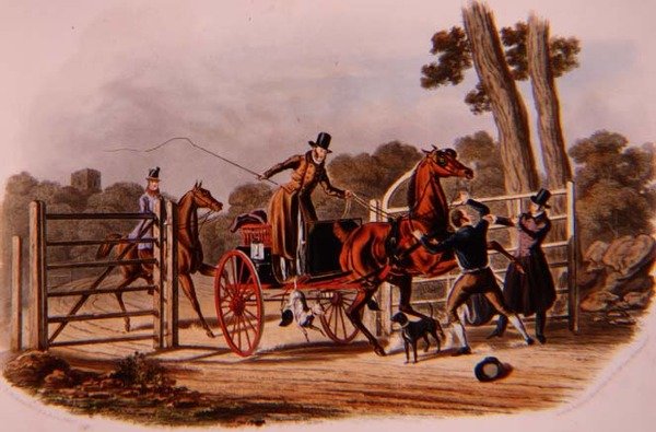 "An Insubordinate Gate Keeper", gravert av R.G. Reeve (fl.1811-37) pub. av Thomas McLean av Charles B. (after) Newhouse