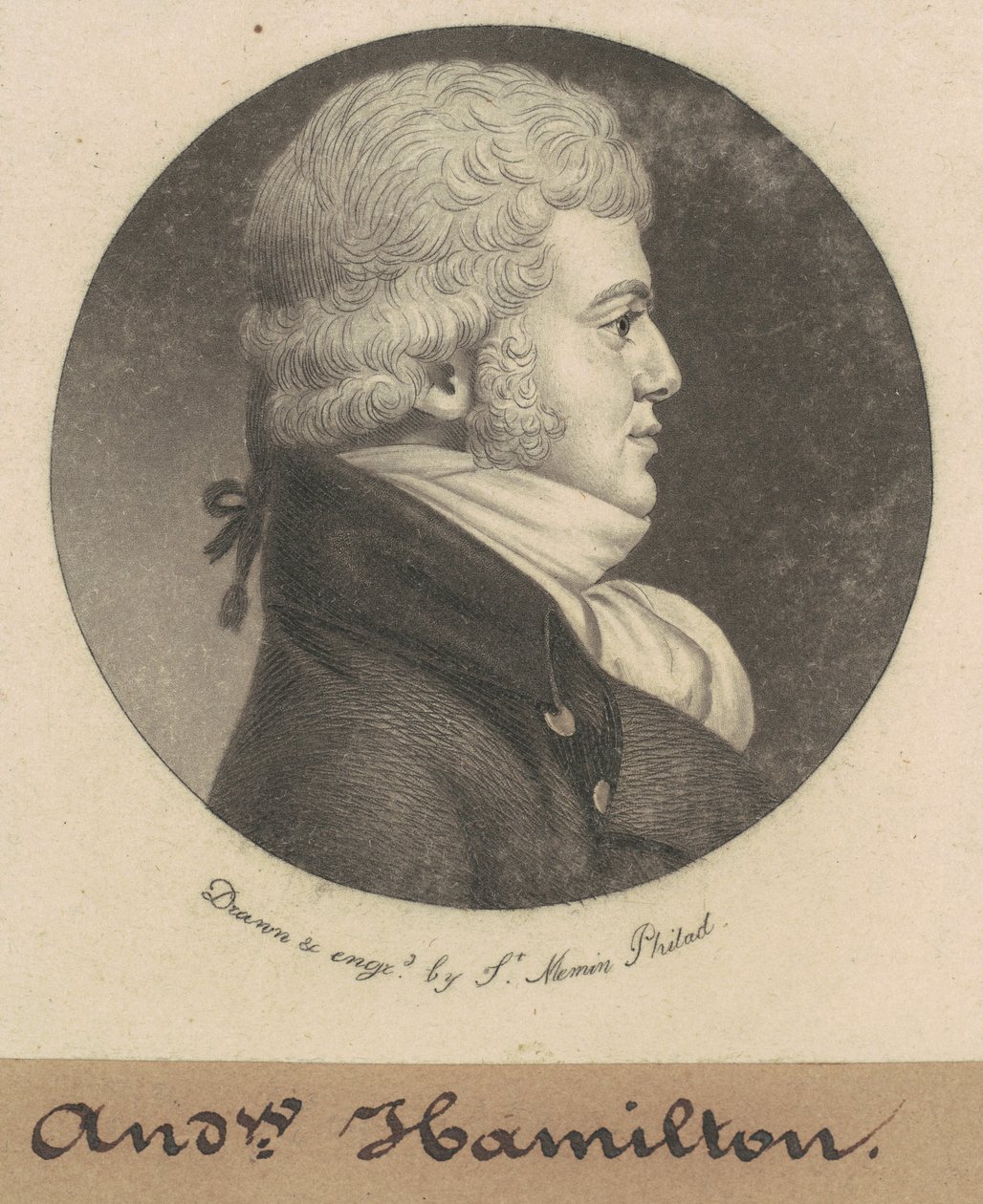 Andrew Hamilton av Charles B. J. Févret de Saint Mémin