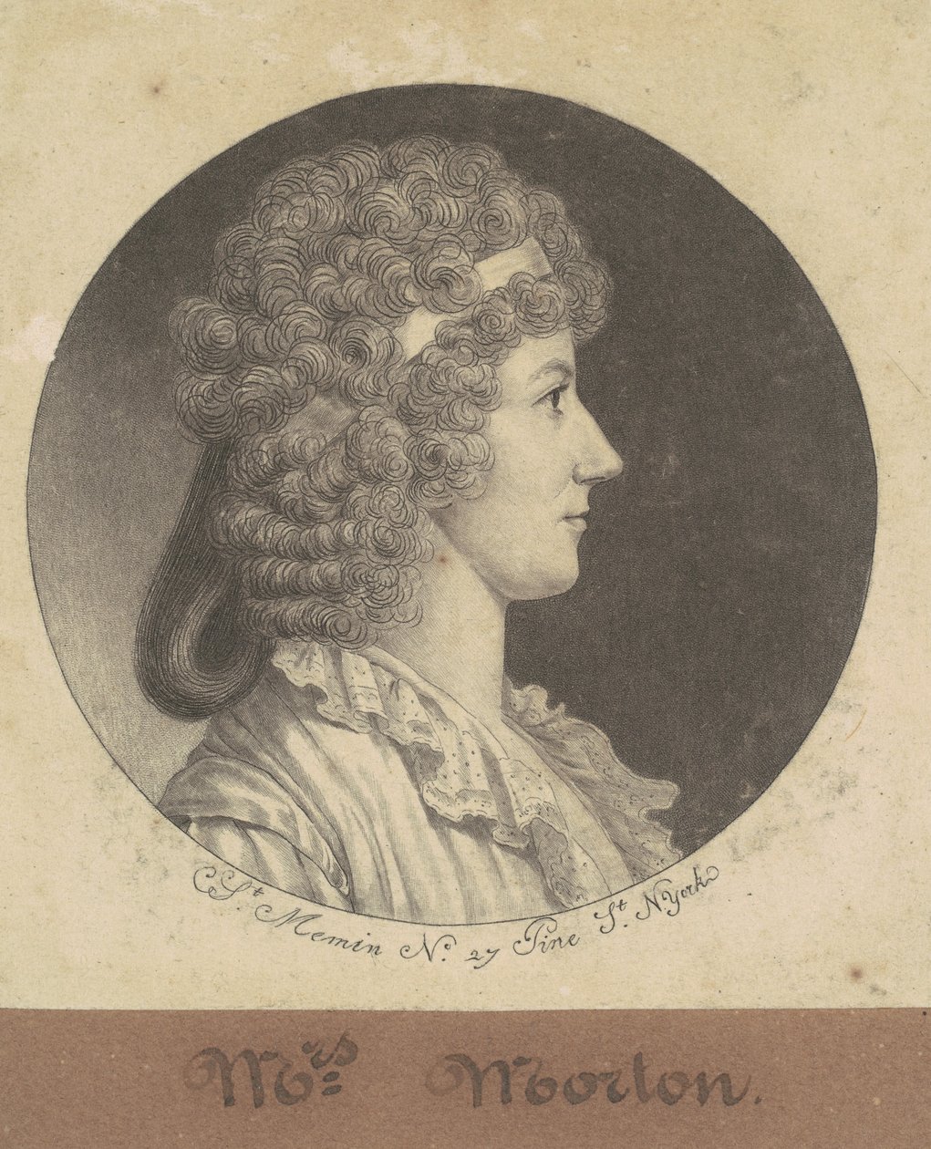 Cornelia Schuyler Morton av Charles B. J. Févret de Saint Mémin
