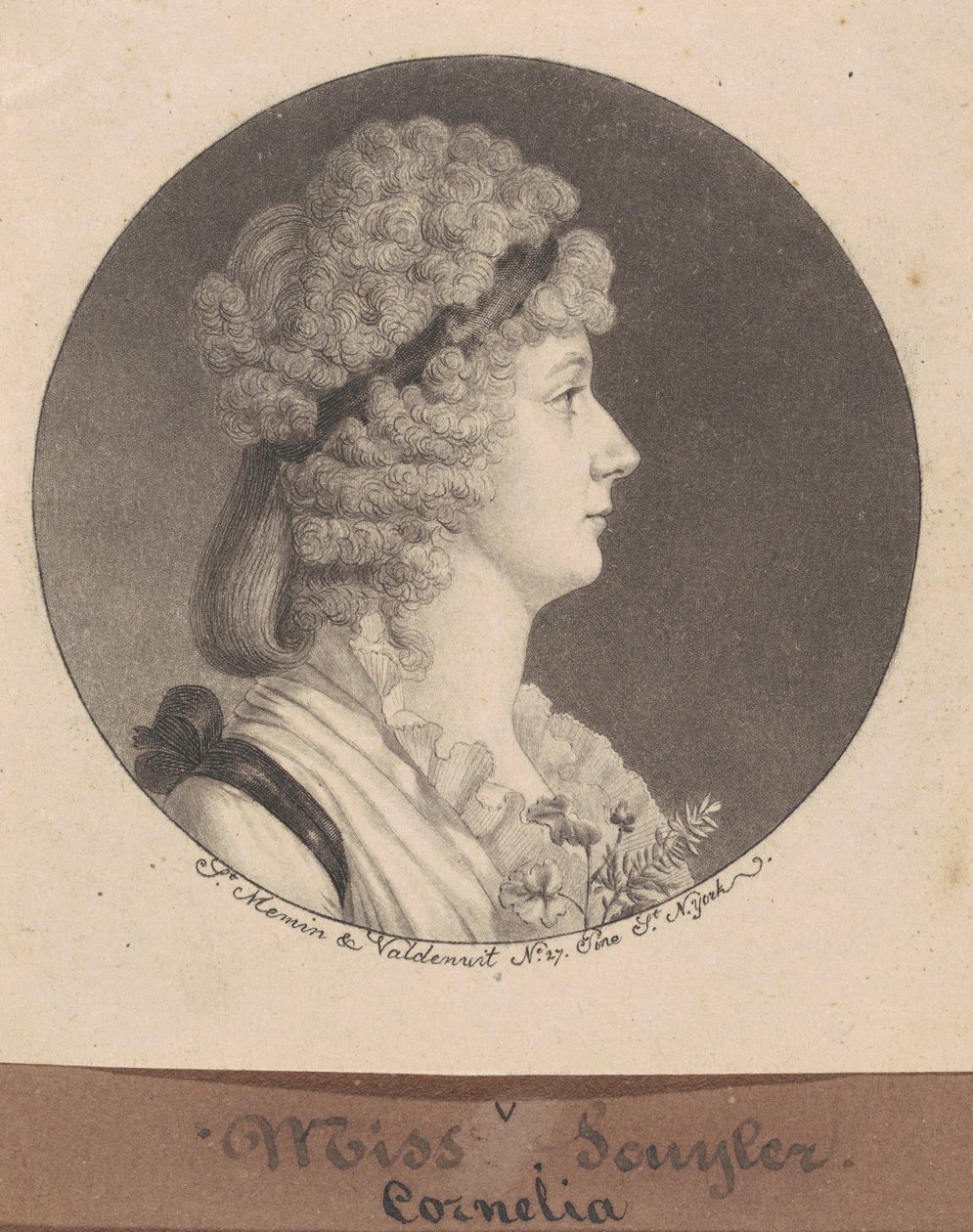 Cornelia Schuyler Morton av Charles B. J. Févret de Saint Mémin