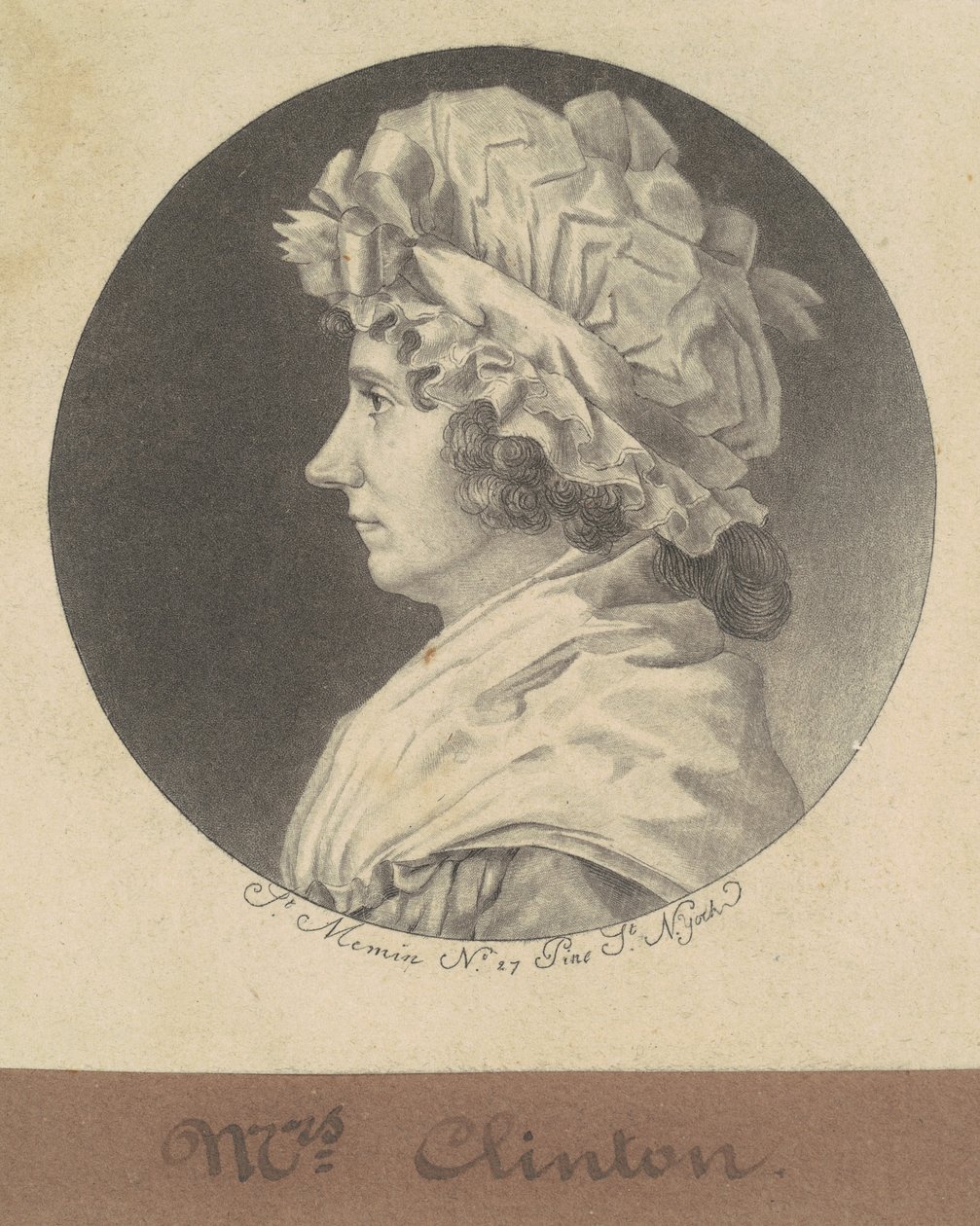 Cornelia Tappen Clinton av Charles B. J. Févret de Saint Mémin