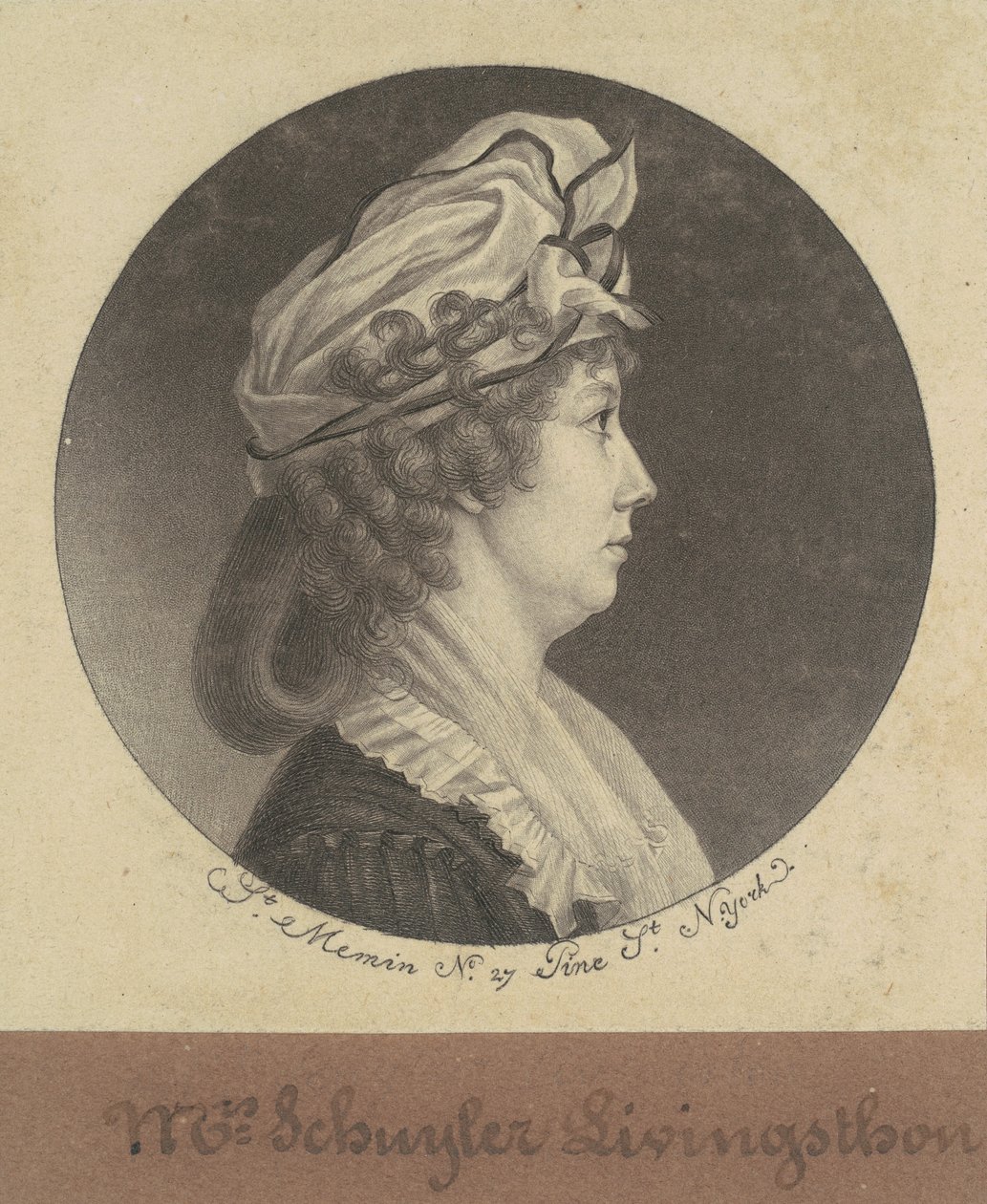 Eliza Barclay Livingston av Charles B. J. Févret de Saint Mémin