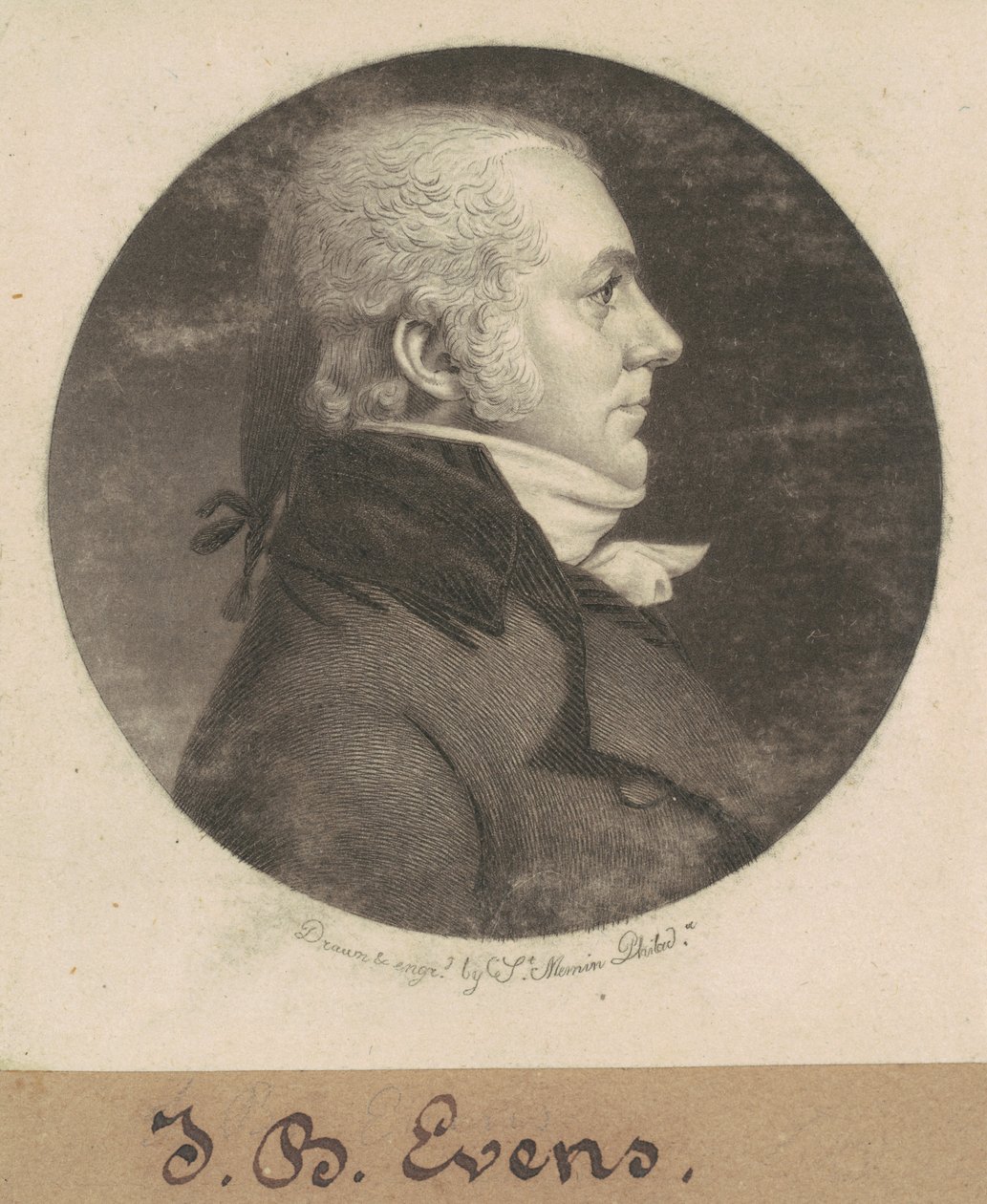 John B. Evens av Charles B. J. Févret de Saint Mémin