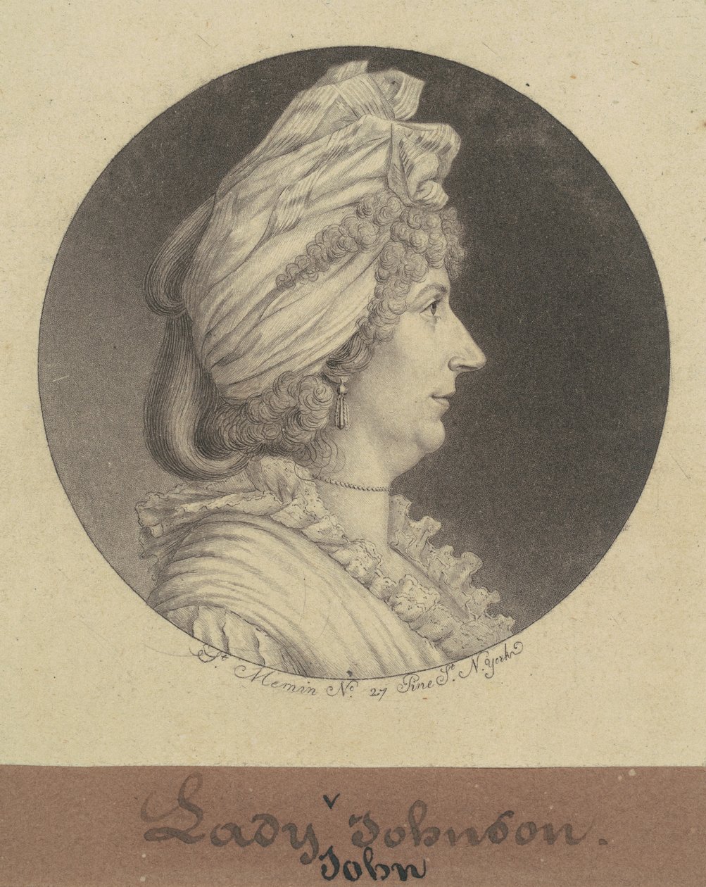 Lady Mary Watts Johnson av Charles B. J. Févret de Saint Mémin