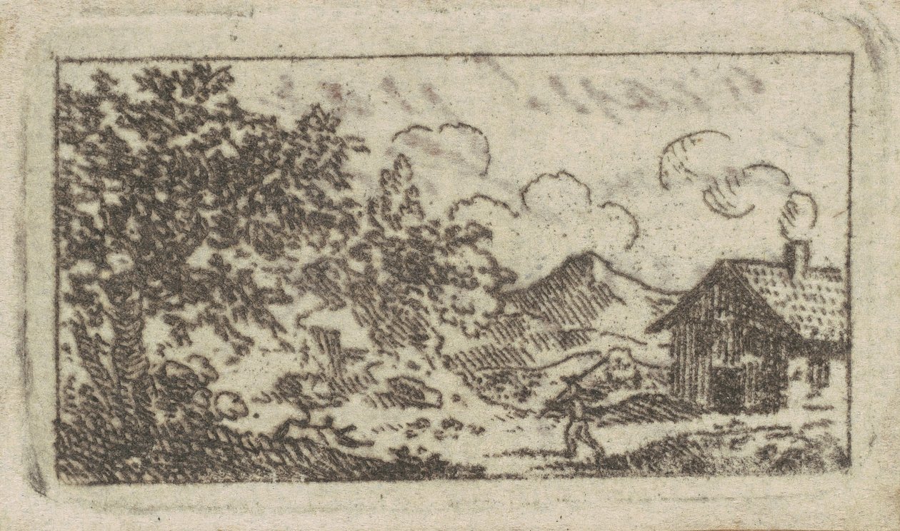 Landskap med hus av Charles B. J. Févret de Saint Mémin
