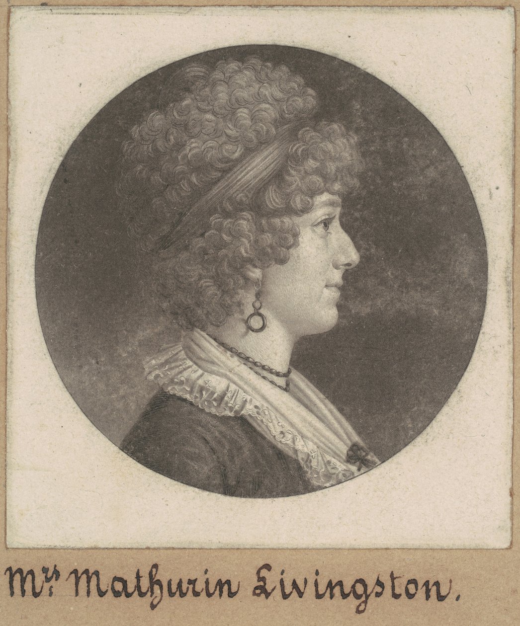 Margaret Lewis Livingston av Charles B. J. Févret de Saint Mémin