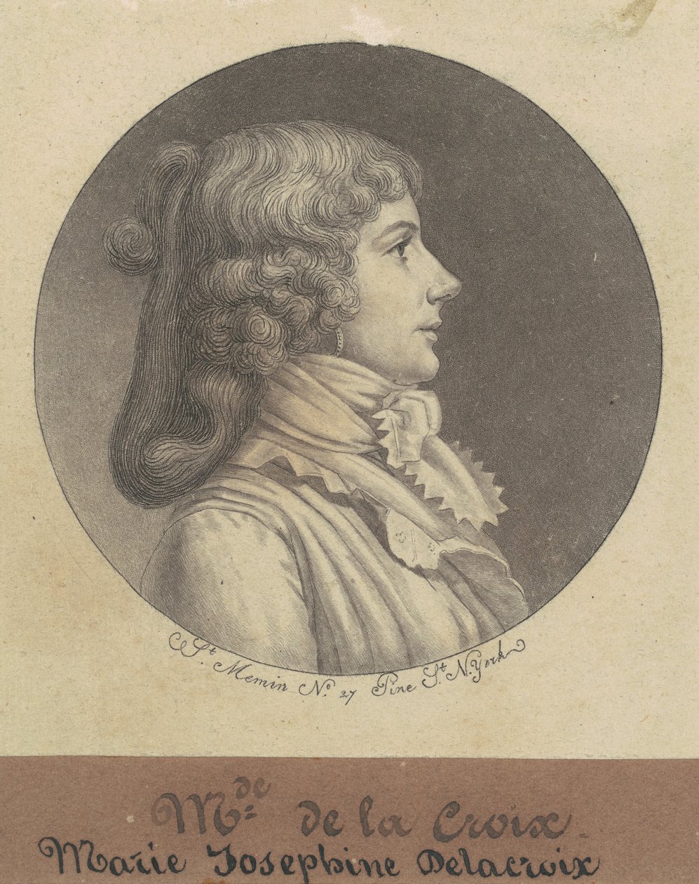 Marie Josephine Delacroix av Charles B. J. Févret de Saint Mémin