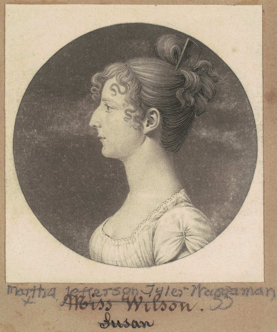 Martha Jefferson Tyler Waggaman av Charles B. J. Févret de Saint Mémin