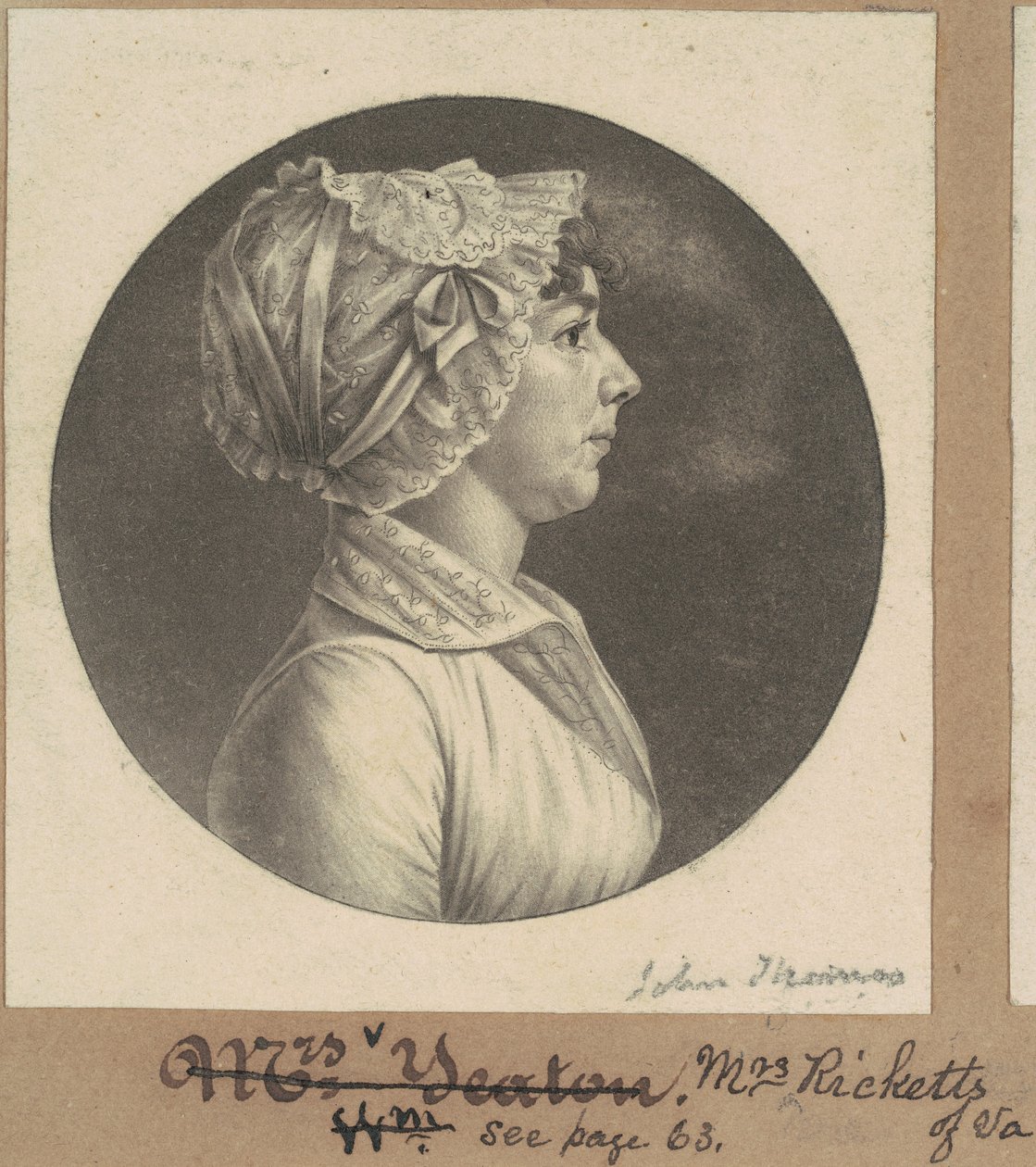 Mary Barr Ricketts av Charles B. J. Févret de Saint Mémin