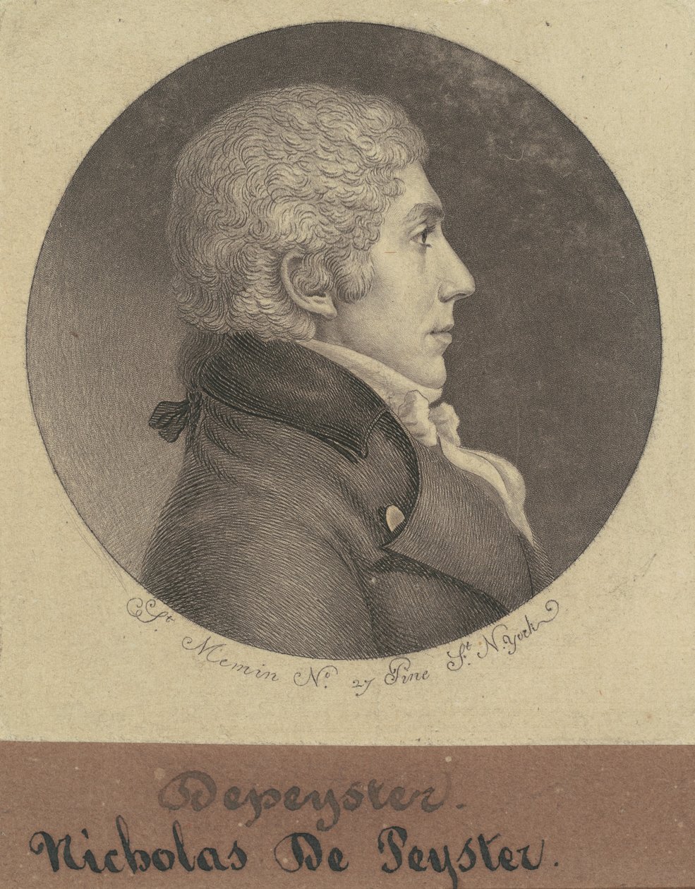 Nicholas de Peyster, Jr. av Charles B. J. Févret de Saint Mémin