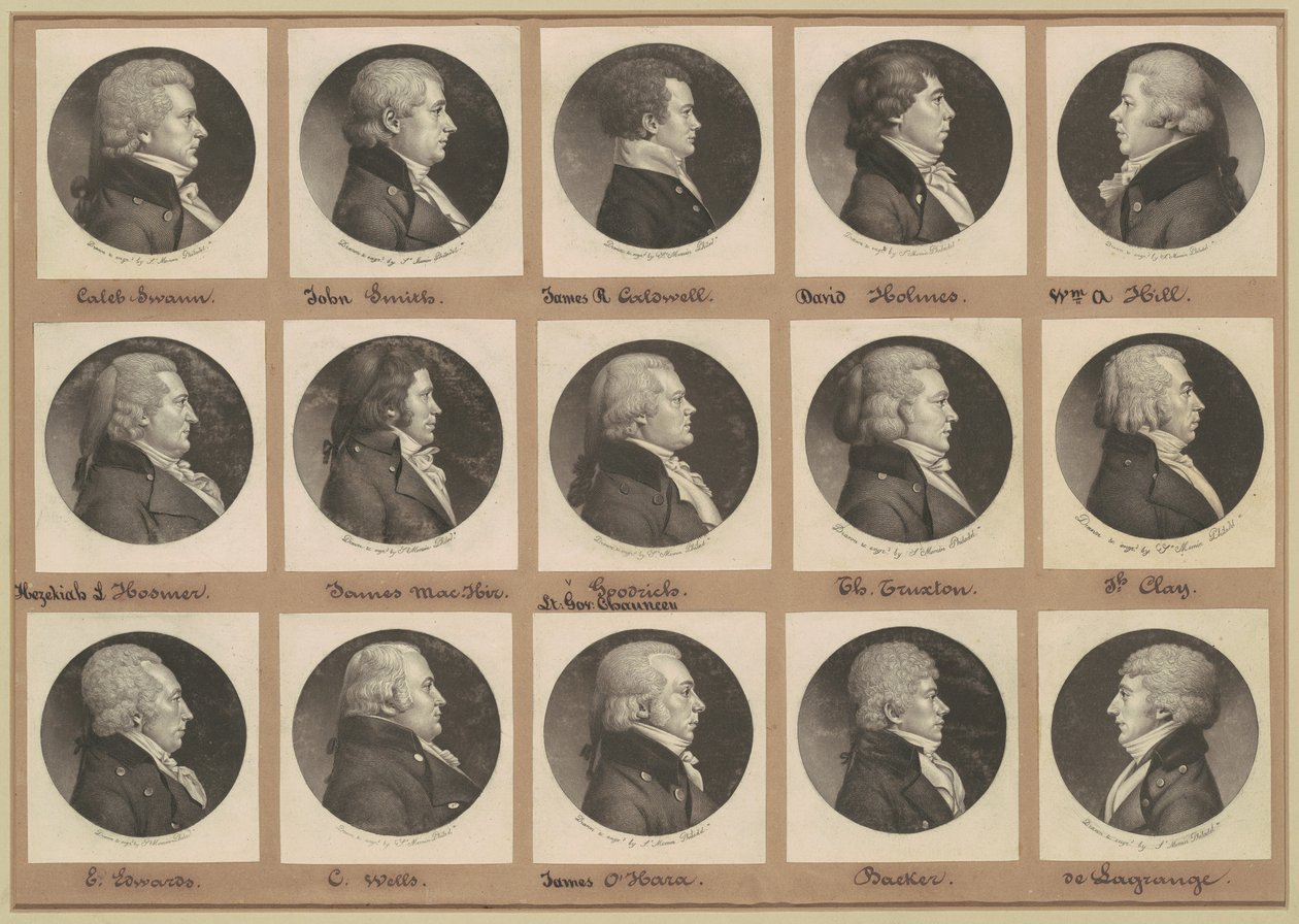 Saint-Mémin samling av portretter, gruppe 13 av Charles B. J. Févret de Saint Mémin