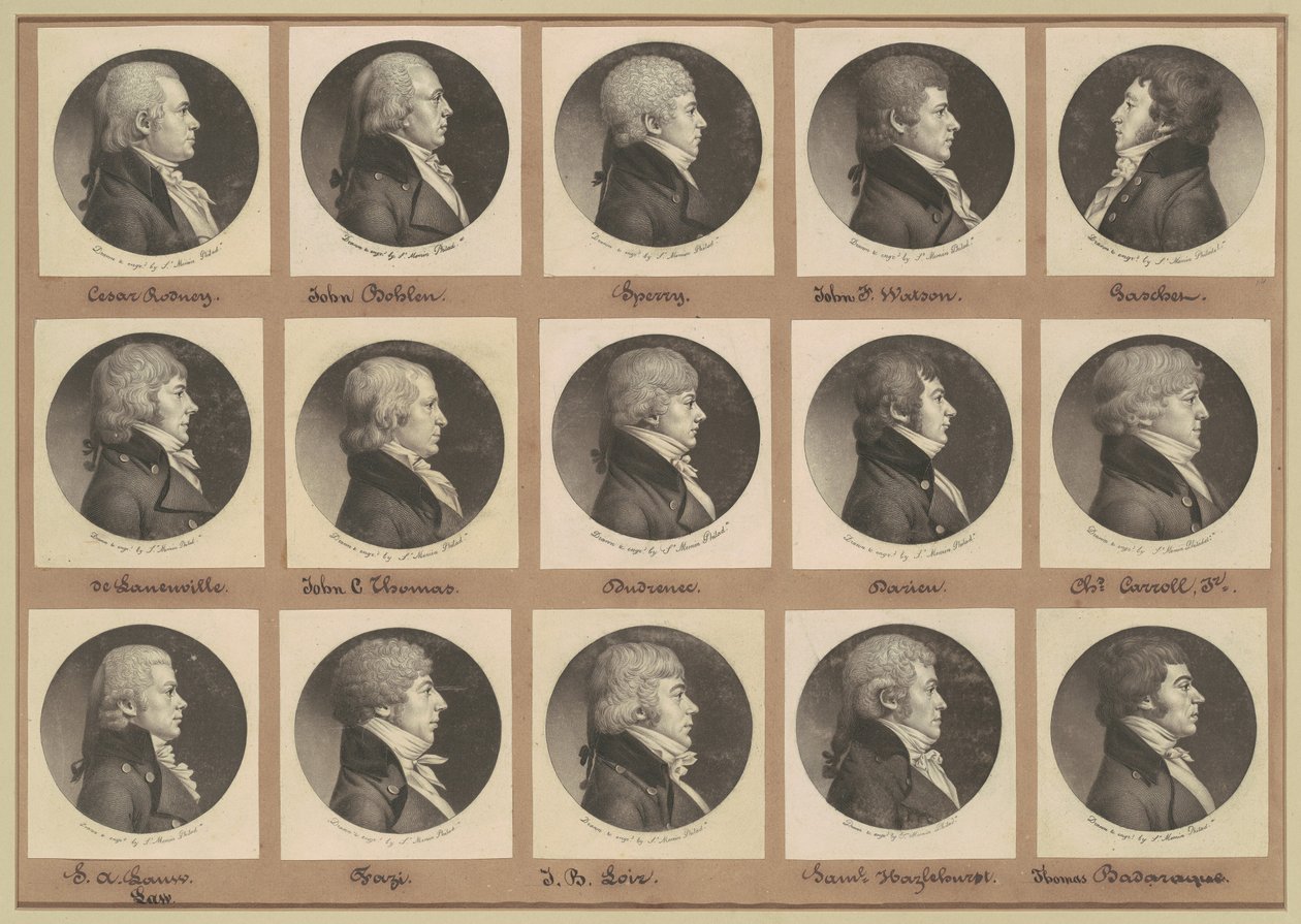 Saint-Mémin samling av portretter, gruppe 14 av Charles B. J. Févret de Saint Mémin