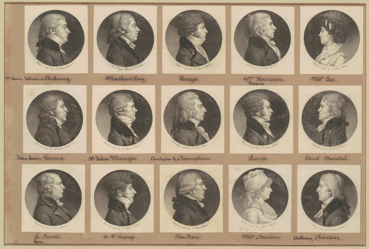 Saint-Mémin samling av portretter, gruppe 15 av Charles B. J. Févret de Saint Mémin