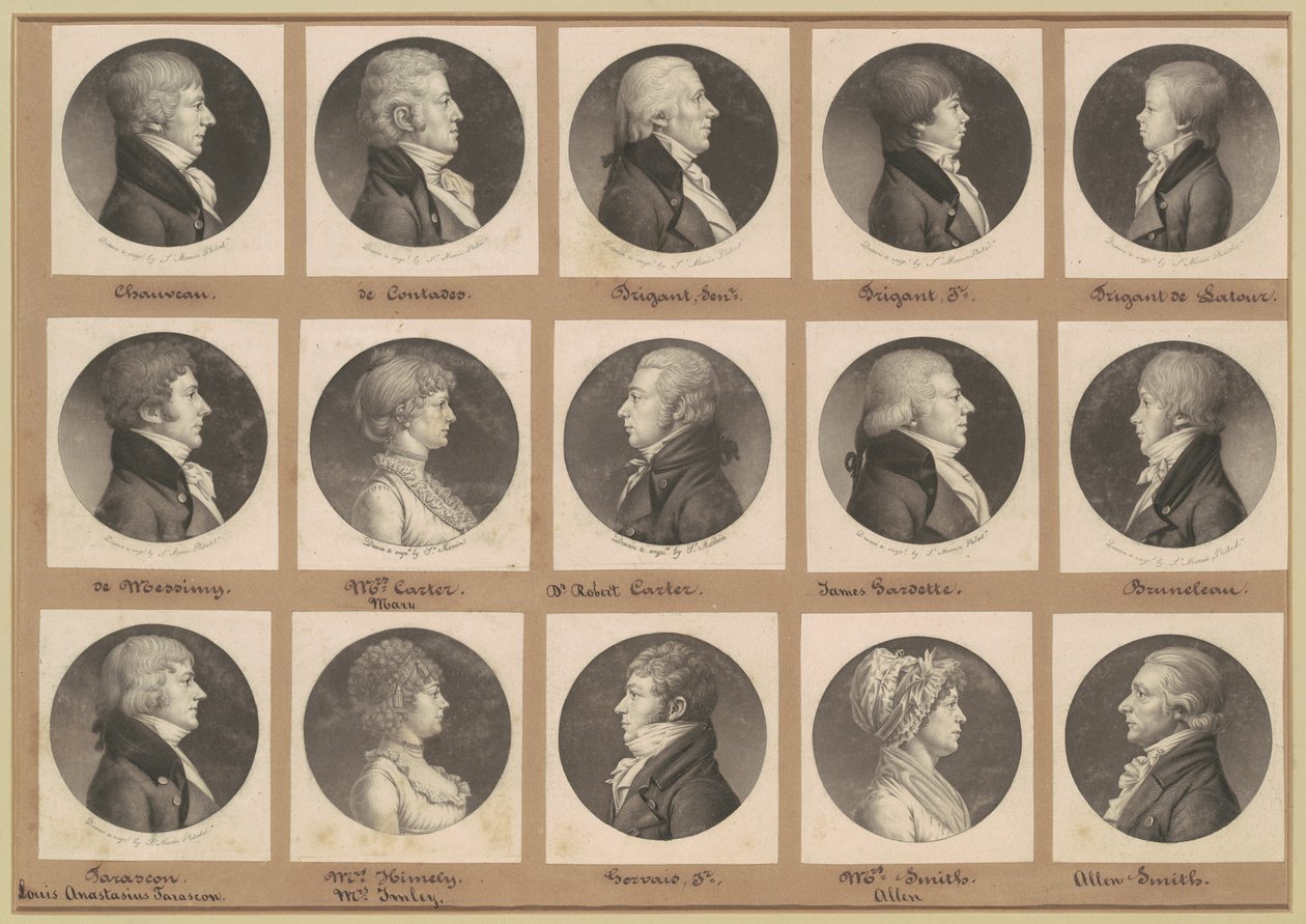 Saint-Mémin-samlingen av portretter, gruppe 20 av Charles B. J. Févret de Saint Mémin