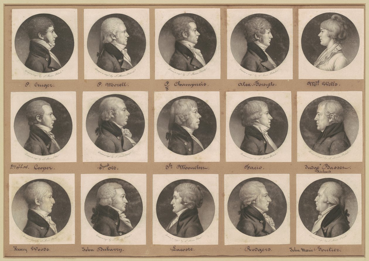 Saint-Mémin samling av portretter, gruppe 21 av Charles B. J. Févret de Saint Mémin