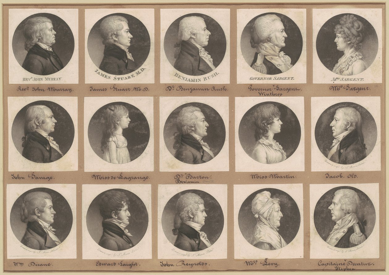 Saint-Mémin-samlingen av portretter, gruppe 24 av Charles B. J. Févret de Saint Mémin