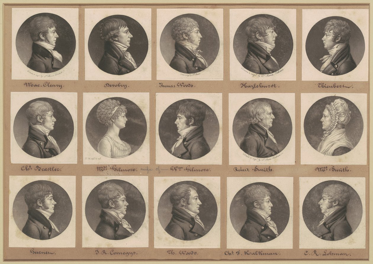 Saint-Mémin-samlingen av portretter, gruppe 25 av Charles B. J. Févret de Saint Mémin