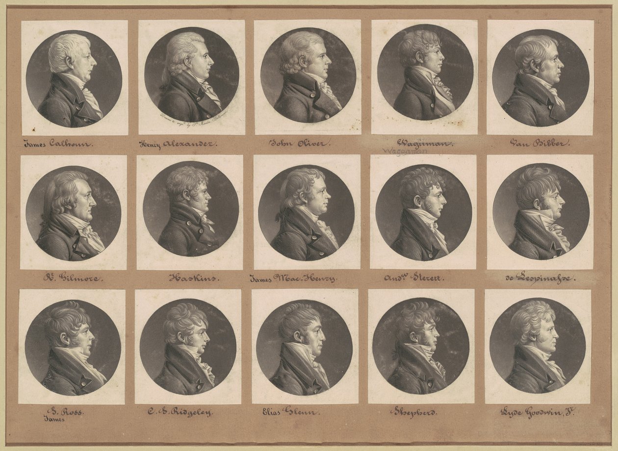Saint-Mémin samling av portretter, gruppe 26 av Charles B. J. Févret de Saint Mémin