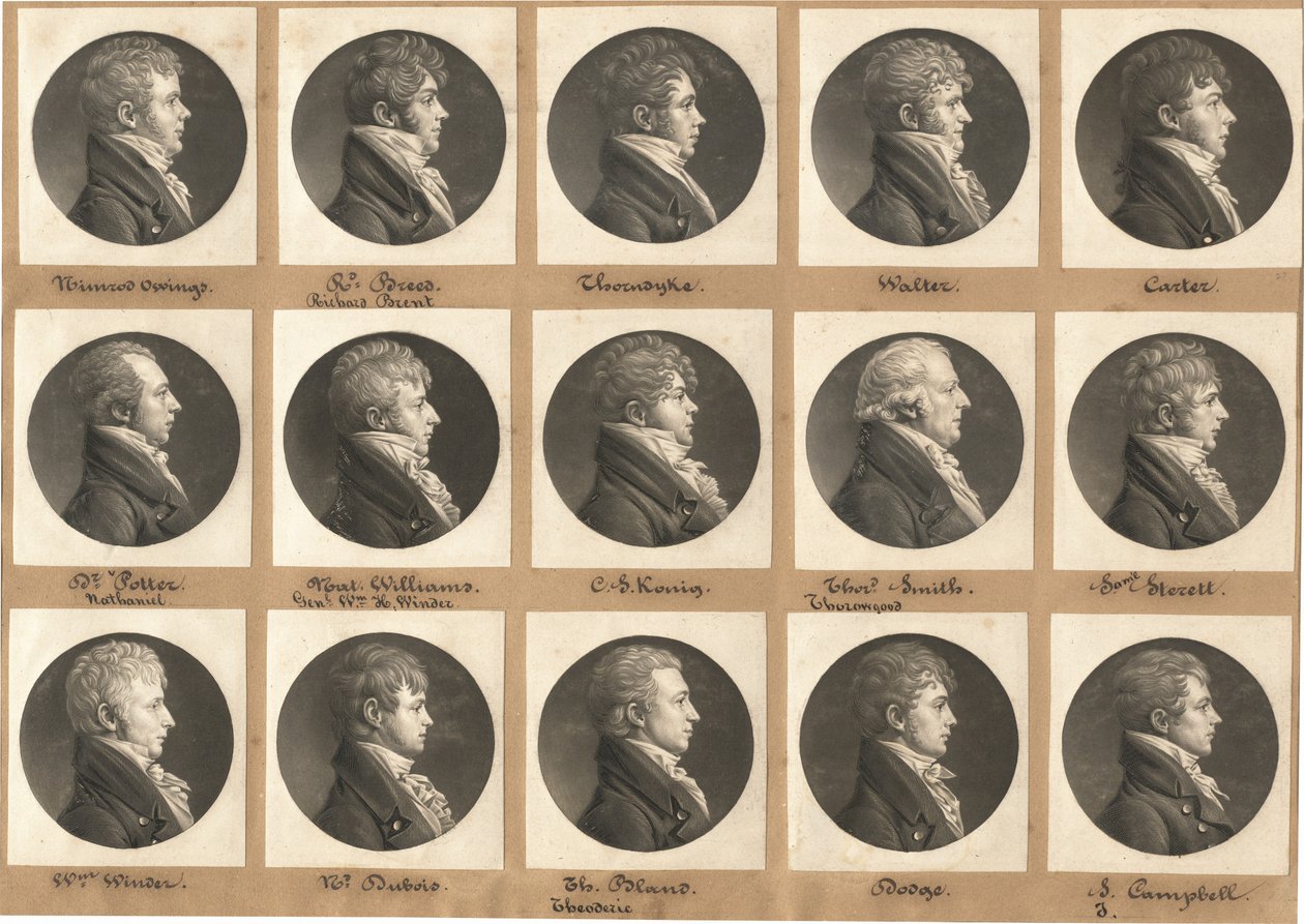 Saint-Mémin portrettsamling, gruppe 27 av Charles B. J. Févret de Saint Mémin