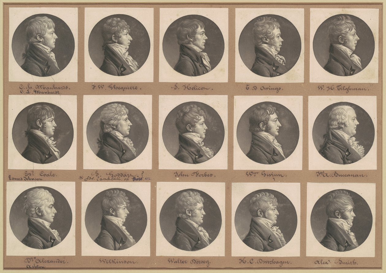 Saint-Mémin-samlingen av portretter, gruppe 29 av Charles B. J. Févret de Saint Mémin