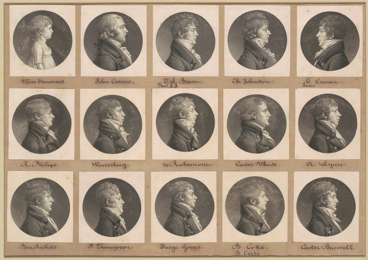 Saint-Mémin portrettsamling, gruppe 30 av Charles B. J. Févret de Saint Mémin