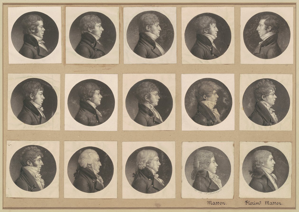 Saint-Mémin samling av portretter, gruppe 55 av Charles B. J. Févret de Saint Mémin