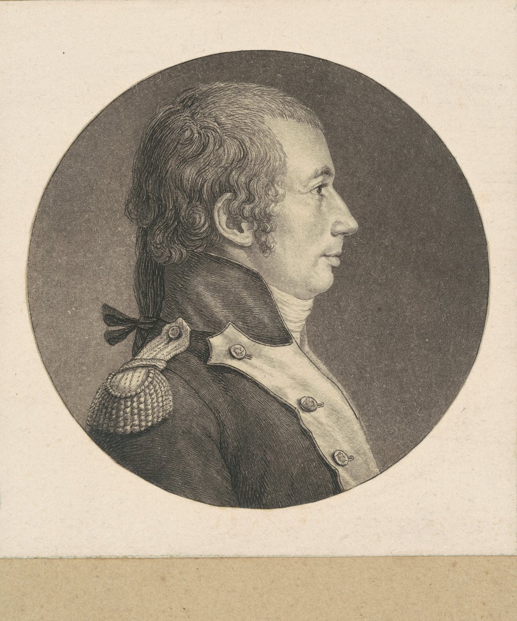 Uidentifisert oberst for det franske infanteriet av Charles B. J. Févret de Saint Mémin