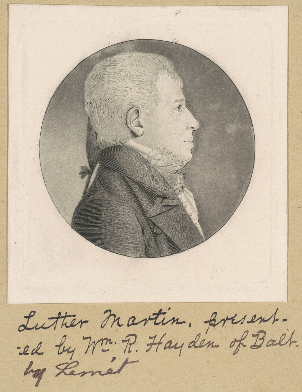 Uidentifisert mann av Charles B. J. Févret de Saint Mémin