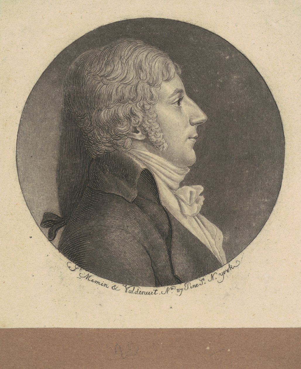 Uidentifisert mann av Charles B. J. Févret de Saint Mémin