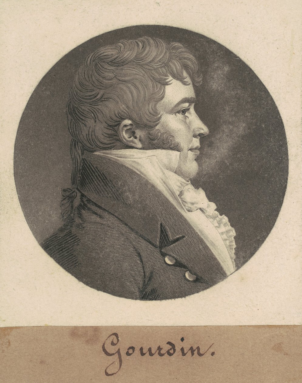 Uidentifisert mann av Charles B. J. Févret de Saint Mémin