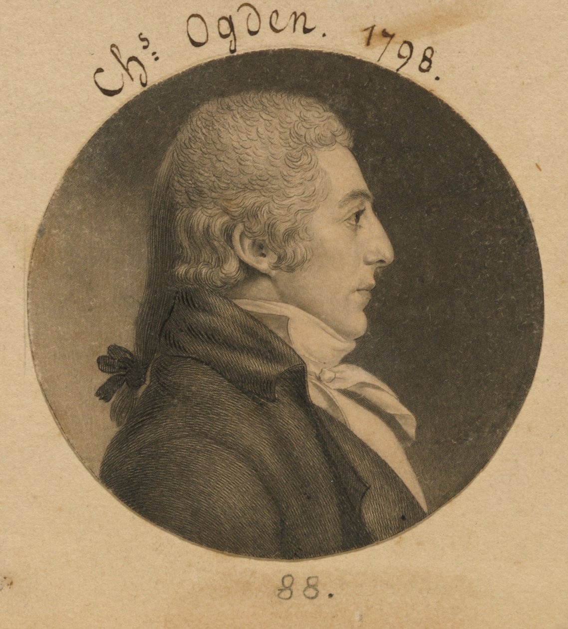 Abraham Ogden, Jr. av Charles Balthazar Julien Févret de Saint-Mémin