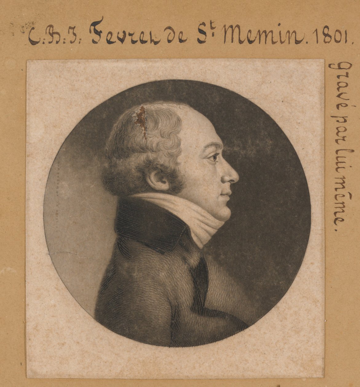 Selvportrett av Charles de Saint-Mémin av Charles Balthazar Julien Févret de Saint-Mémin