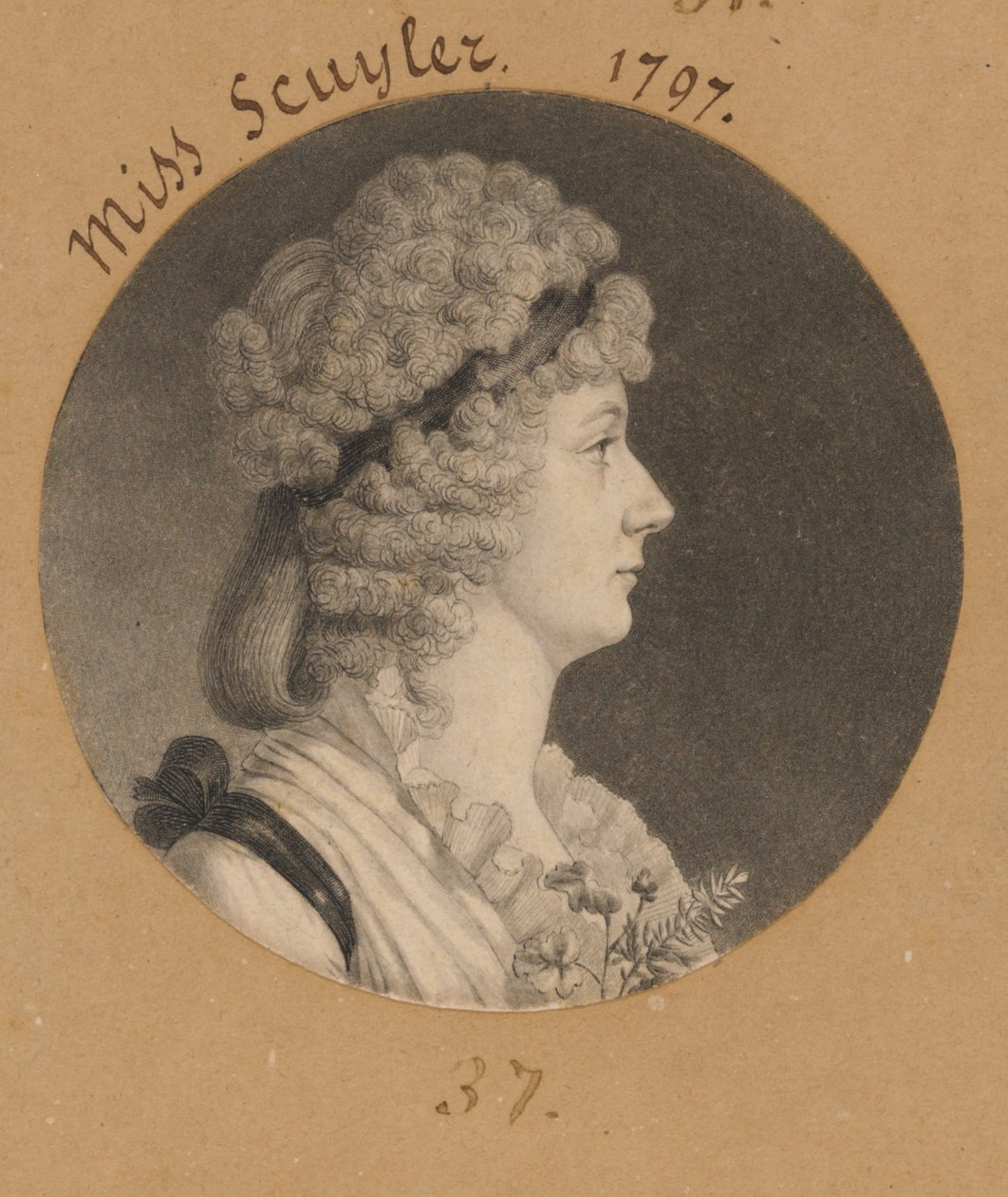 Cornelia Schuyler Morton av Charles Balthazar Julien Févret de Saint-Mémin