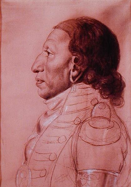 Payouska, sjef for Great Osages av Charles Balthazar Julien Févret de Saint Mémin