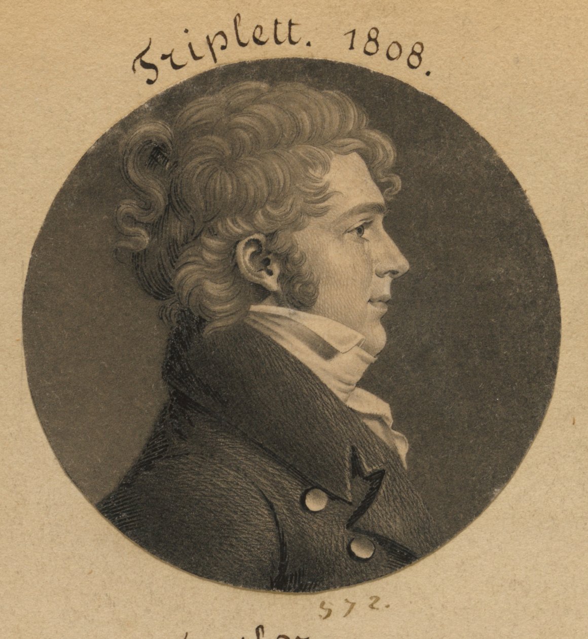 Muligens Danile Triplett eller J. N. Luckett av Charles Balthazar Julien Févret de Saint-Mémin