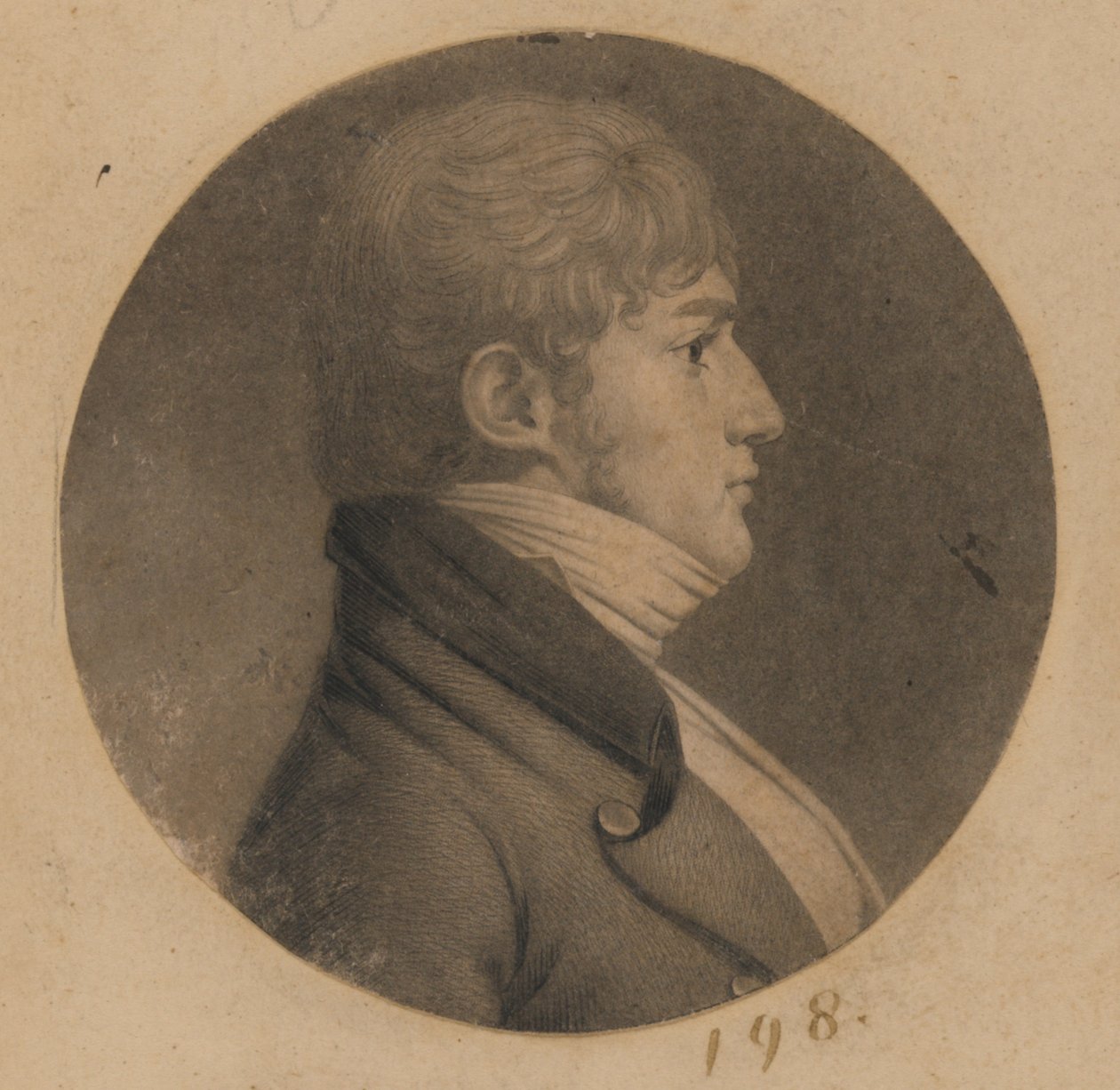 Uidentifisert mann av Charles Balthazar Julien Févret de Saint-Mémin